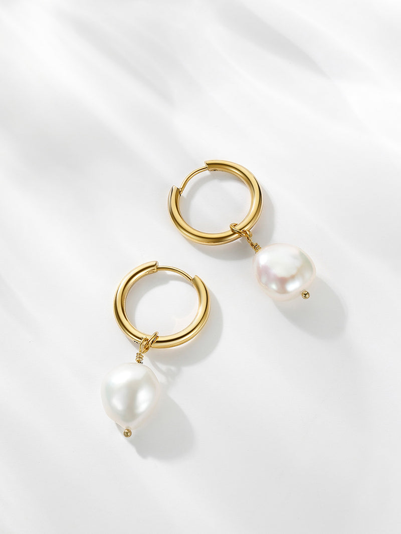 'Nacre' – Baroque Pearl Drop Earrings