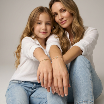 "Amore" Matching Hearts Bracelet