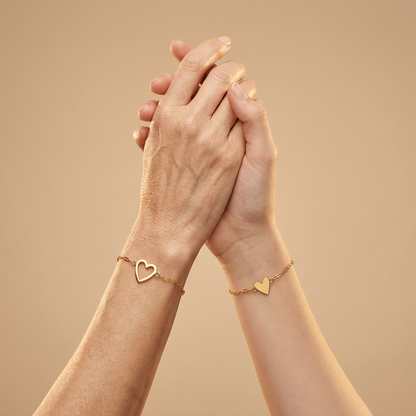"Amore" Matching Hearts Bracelet