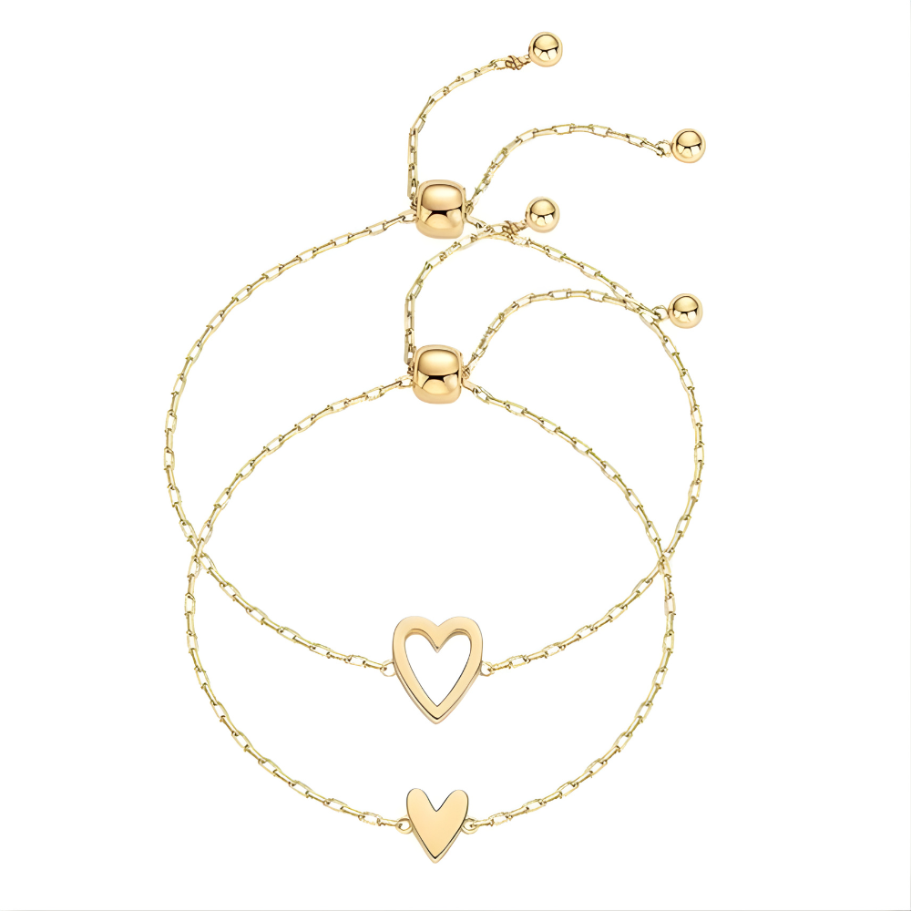 "Amore" Matching Hearts Bracelet