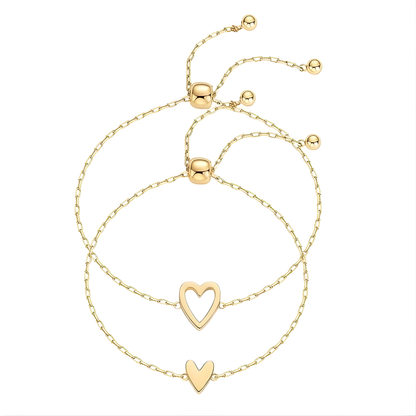 "Amore" Matching Hearts Bracelet
