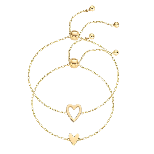 "Amore" Matching Hearts Bracelet
