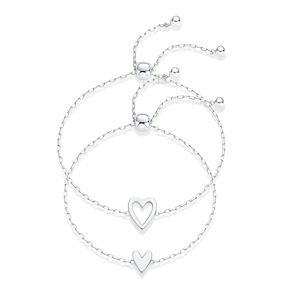 "Amore" Matching Hearts Bracelet