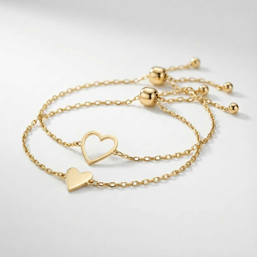 "Amore" Matching Hearts Bracelet
