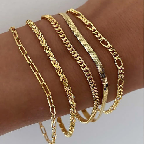 'Filo d'Oro' – Layering Bracelet Set | Gold